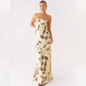 Peppermayo Alisa Strapless Maxi Dress - Buttercream Bliss